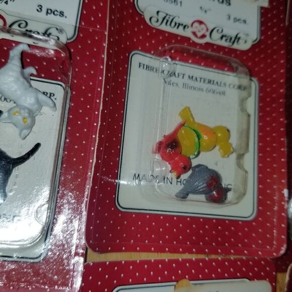 8 Vintage new in package Fibre-Craft Miniature Mix animals 1 1/4” Vintage - Picture 7 of 11